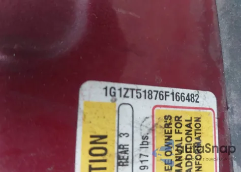 2006 Chevrolet Malibu Lt z USA, uszkodzony, nr VIN 1G1ZT51876F166482